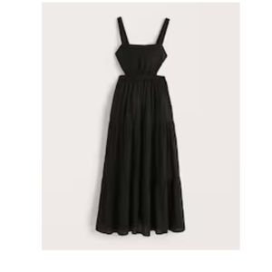 Abercrombie and Fitch Linen Blend cutout Midaxi Dress